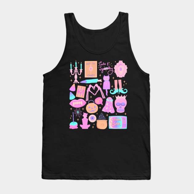 Cute and Spooky Pastel Halloween Tank Top by jenblove